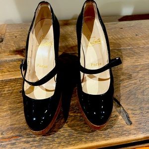 Christian Loboutin(no box) patent leather platform Mary Jane, size 8. Used.